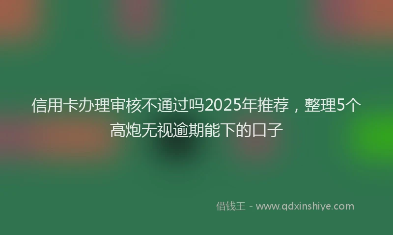 信用卡办理审核不通过吗2025年推荐，整理5个高炮无视逾期能下的口子