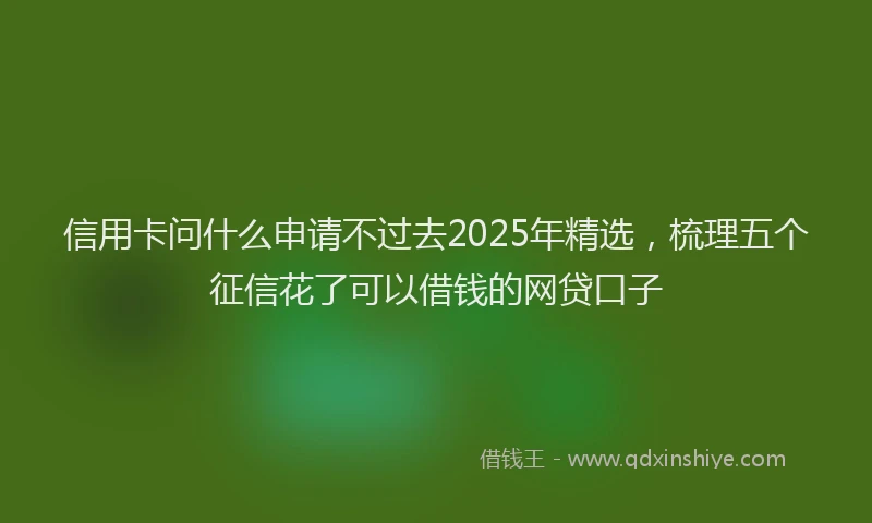 信用卡问什么申请不过去2025年精选，梳理五个征信花了可以借钱的网贷口子