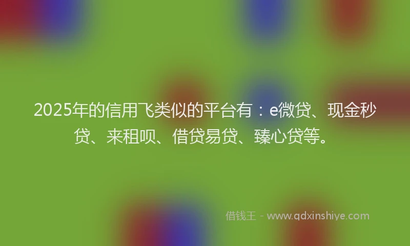 2025年的信用飞类似的平台有：e微贷、现金秒贷、来租呗、借贷易贷、臻心贷等。