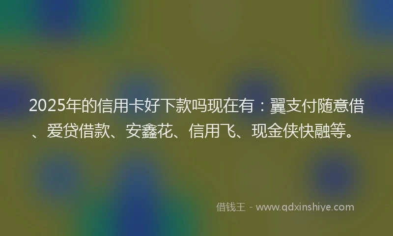 2025年的信用卡好下款吗现在有：翼支付随意借、爱贷借款、安鑫花、信用飞、现金侠快融等。