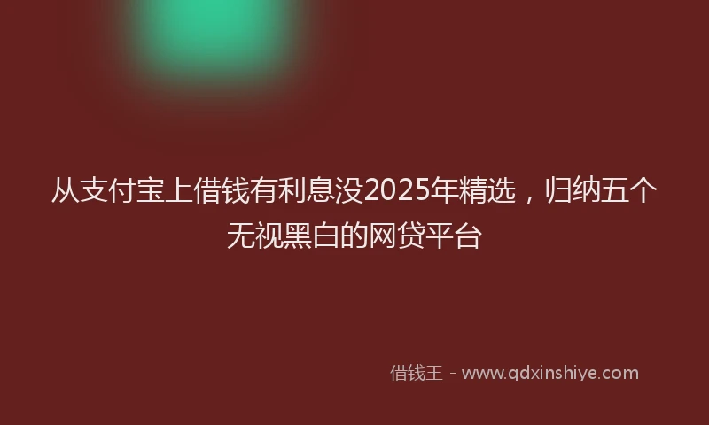 从支付宝上借钱有利息没2025年精选，归纳五个无视黑白的网贷平台