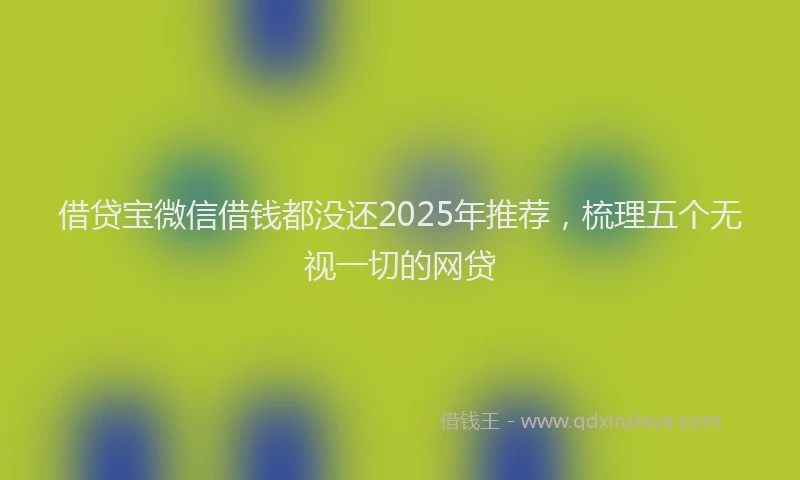 借贷宝微信借钱都没还2025年推荐，梳理五个无视一切的网贷