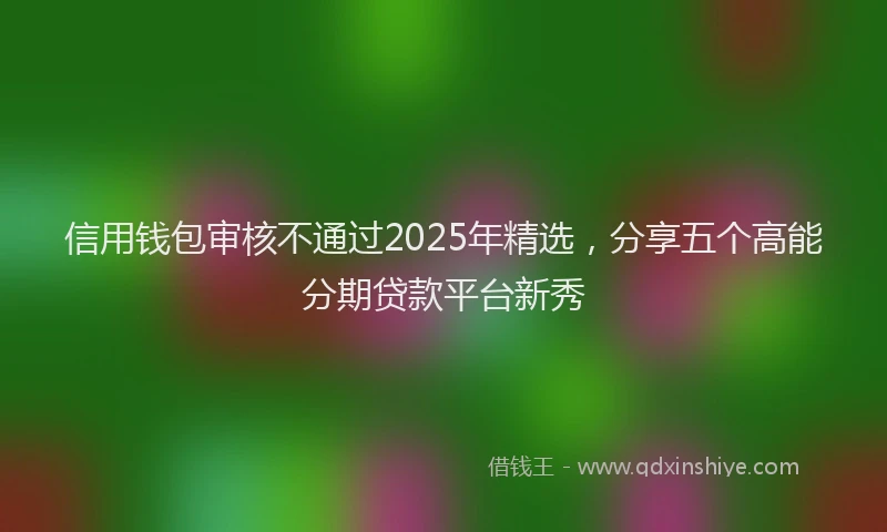 信用钱包审核不通过2025年精选，分享五个高能分期贷款平台新秀