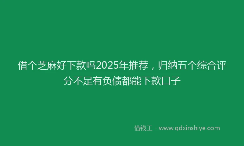 借个芝麻好下款吗2025年推荐，归纳五个综合评分不足有负债都能下款口子