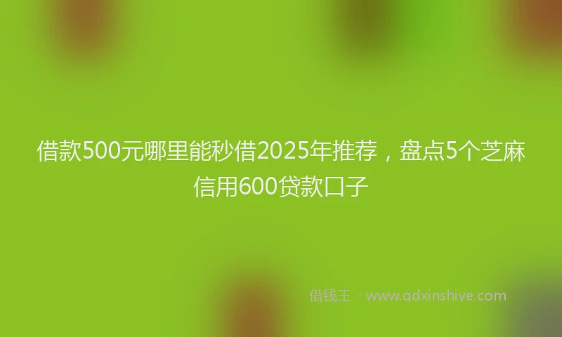 借款500元哪里能秒借2025年推荐，盘点5个芝麻信用600贷款口子