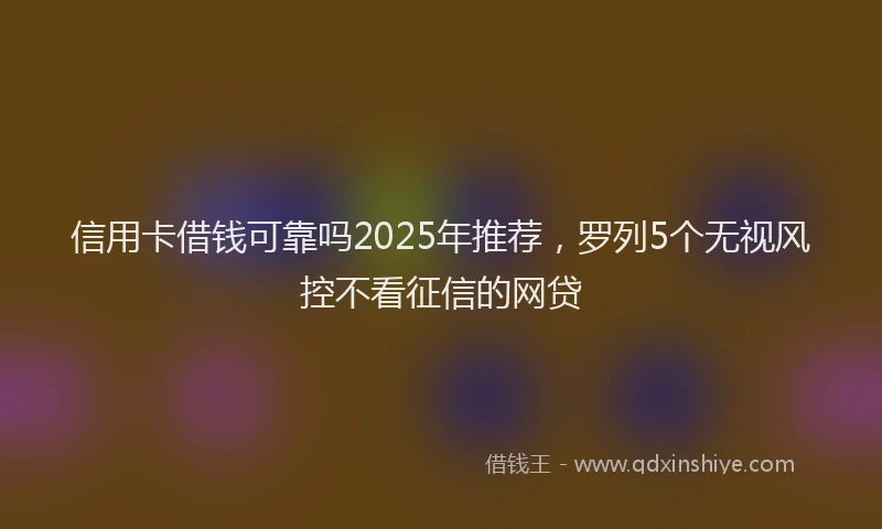 信用卡借钱可靠吗2025年推荐，罗列5个无视风控不看征信的网贷