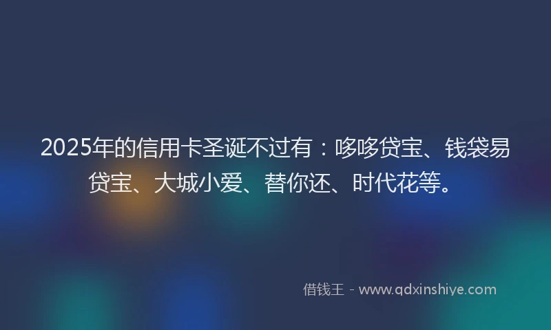 2025年的信用卡圣诞不过有：哆哆贷宝、钱袋易贷宝、大城小爱、替你还、时代花等。