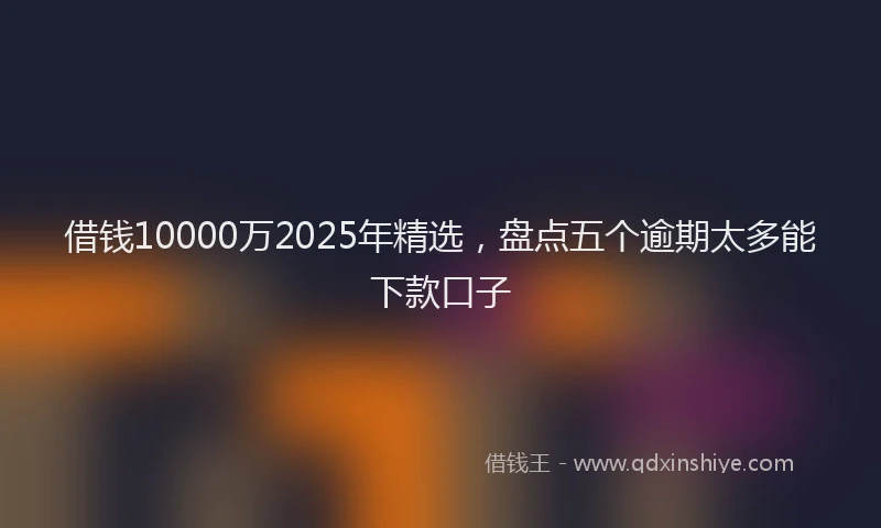 借钱10000万2025年精选，盘点五个逾期太多能下款口子