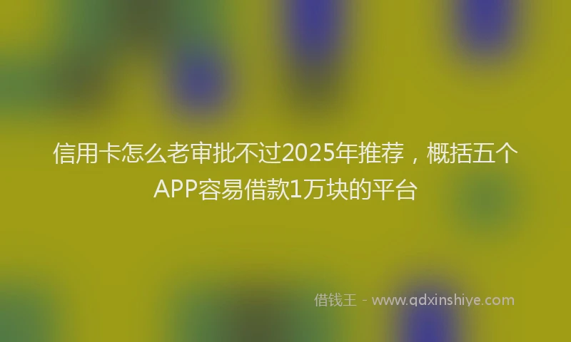 信用卡怎么老审批不过2025年推荐，概括五个APP容易借款1万块的平台