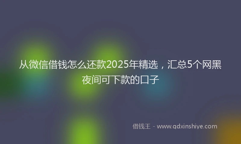 从微信借钱怎么还款2025年精选，汇总5个网黑夜间可下款的口子