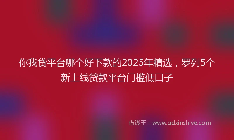 你我贷平台哪个好下款的2025年精选，罗列5个新上线贷款平台门槛低口子