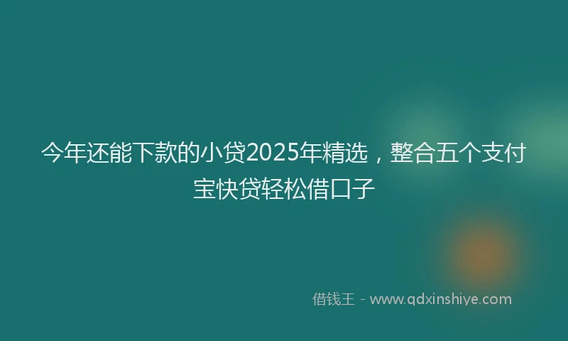 今年还能下款的小贷2025年精选，整合五个支付宝快贷轻松借口子