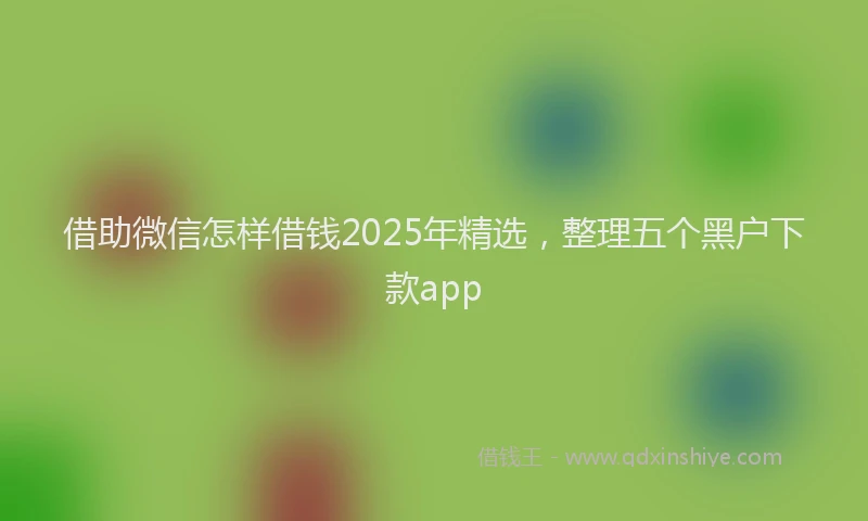 借助微信怎样借钱2025年精选，整理五个黑户下款app
