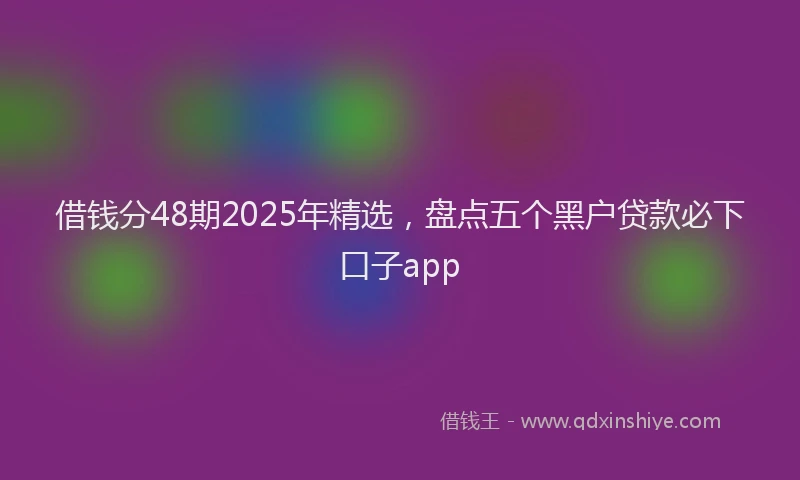 借钱分48期2025年精选，盘点五个黑户贷款必下口子app