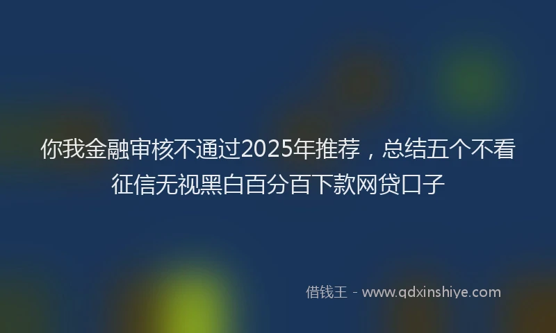 你我金融审核不通过2025年推荐，总结五个不看征信无视黑白百分百下款网贷口子