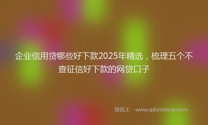 企业信用贷哪些好下款2025年精选，梳理五个不查征信好下款的网贷口子