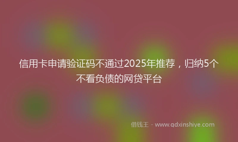 信用卡申请验证码不通过2025年推荐，归纳5个不看负债的网贷平台