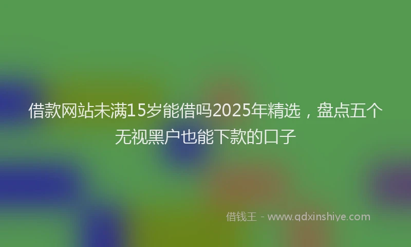 借款网站未满15岁能借吗2025年精选，盘点五个无视黑户也能下款的口子