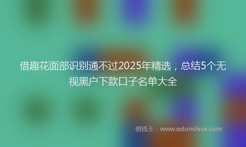 借趣花面部识别通不过2025年精选，总结5个无视黑户下款口子名单大全