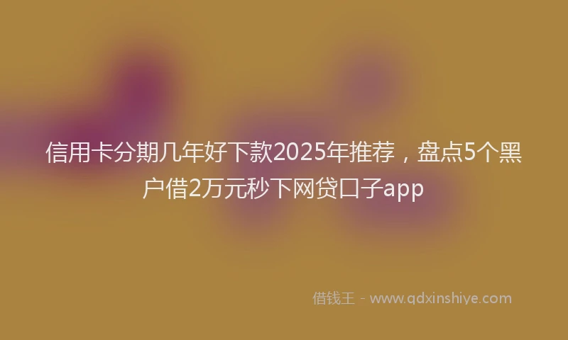 信用卡分期几年好下款2025年推荐，盘点5个黑户借2万元秒下网贷口子app