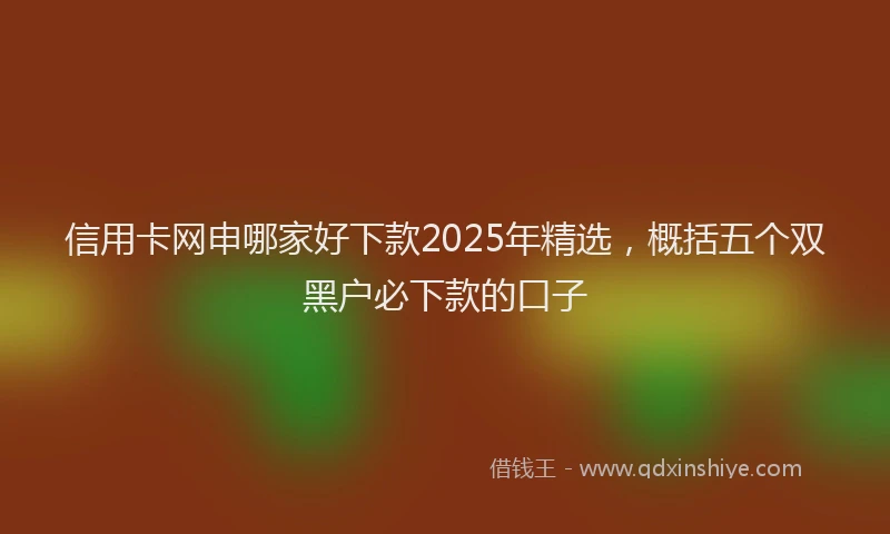 信用卡网申哪家好下款2025年精选，概括五个双黑户必下款的口子
