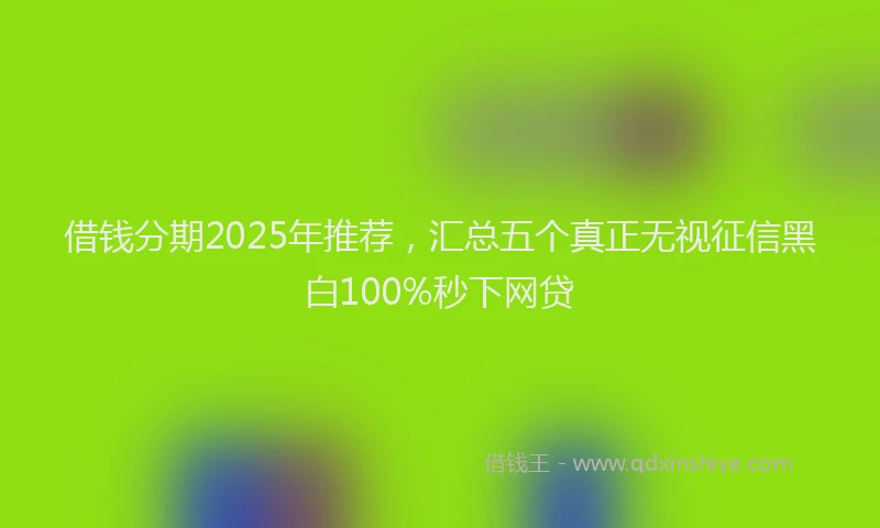 借钱分期2025年推荐，汇总五个真正无视征信黑白100%秒下网贷