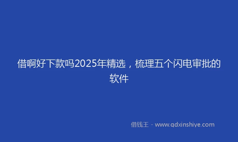 借啊好下款吗2025年精选，梳理五个闪电审批的软件