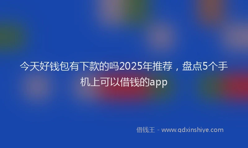 今天好钱包有下款的吗2025年推荐，盘点5个手机上可以借钱的app