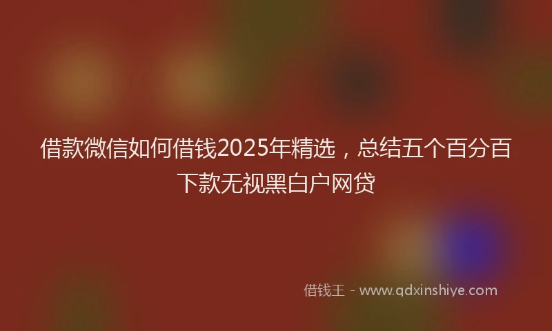 借款微信如何借钱2025年精选，总结五个百分百下款无视黑白户网贷
