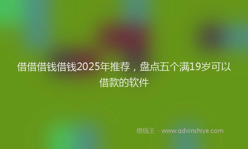 借借借钱借钱2025年推荐，盘点五个满19岁可以借款的软件