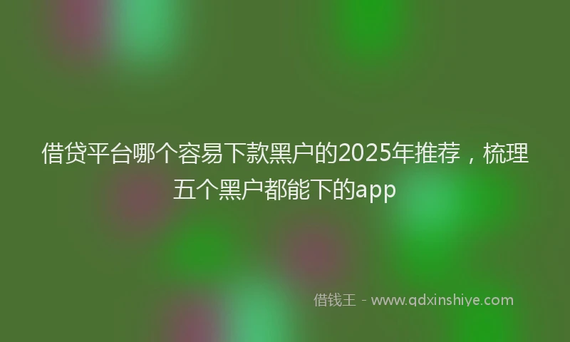 借贷平台哪个容易下款黑户的2025年推荐，梳理五个黑户都能下的app