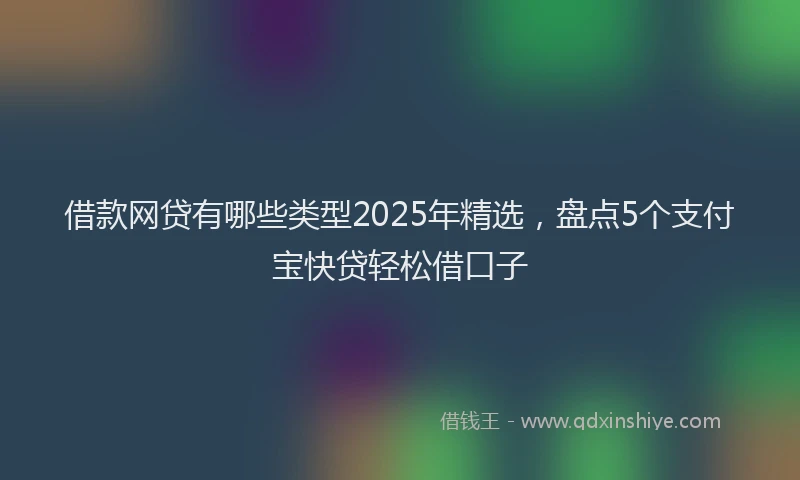 借款网贷有哪些类型2025年精选，盘点5个支付宝快贷轻松借口子