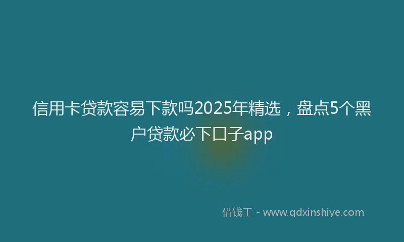 信用卡贷款容易下款吗2025年精选，盘点5个黑户贷款必下口子app