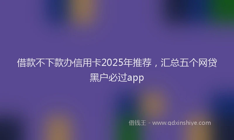 借款不下款办信用卡2025年推荐，汇总五个网贷黑户必过app