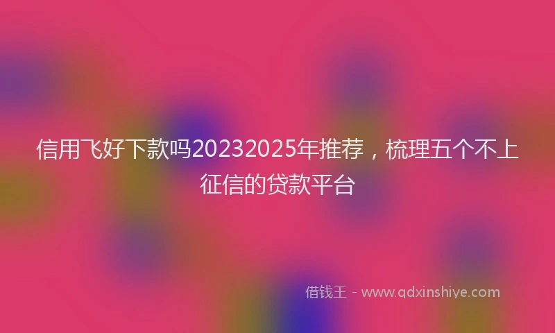 信用飞好下款吗20232025年推荐，梳理五个不上征信的贷款平台