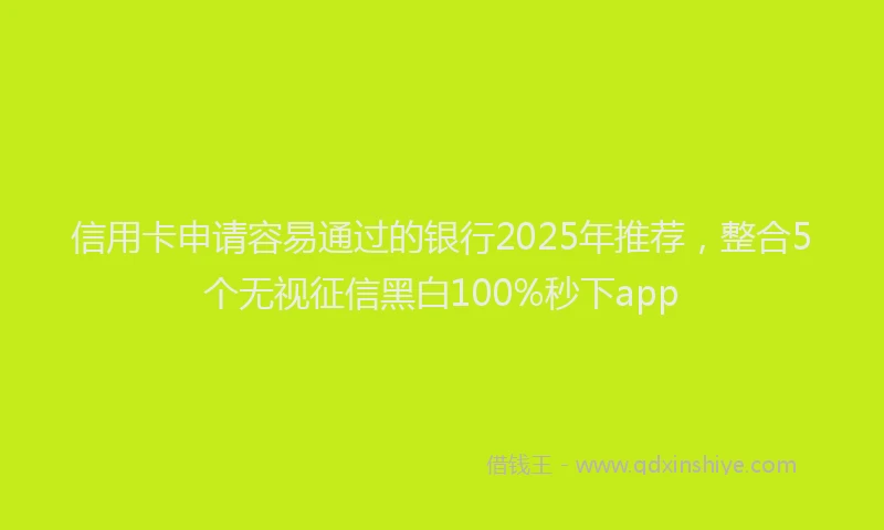 信用卡申请容易通过的银行2025年推荐，整合5个无视征信黑白100%秒下app