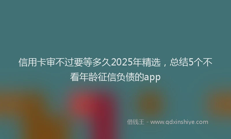信用卡审不过要等多久2025年精选，总结5个不看年龄征信负债的app