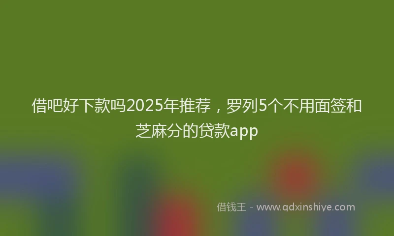 借吧好下款吗2025年推荐，罗列5个不用面签和芝麻分的贷款app