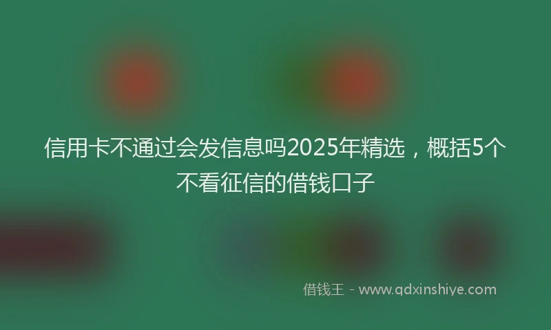 信用卡不通过会发信息吗2025年精选，概括5个不看征信的借钱口子