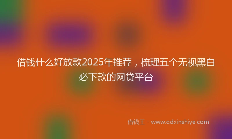 借钱什么好放款2025年推荐，梳理五个无视黑白必下款的网贷平台