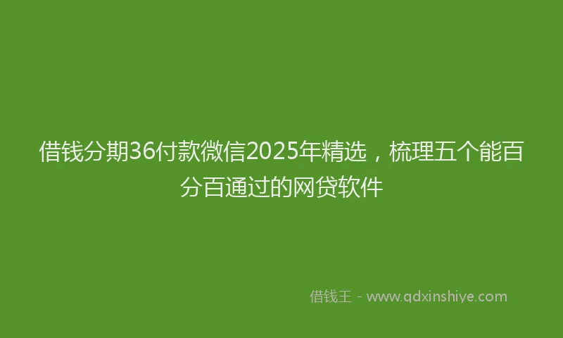 借钱分期36付款微信2025年精选，梳理五个能百分百通过的网贷软件