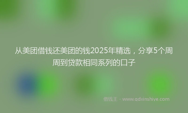 从美团借钱还美团的钱2025年精选，分享5个周周到贷款相同系列的口子