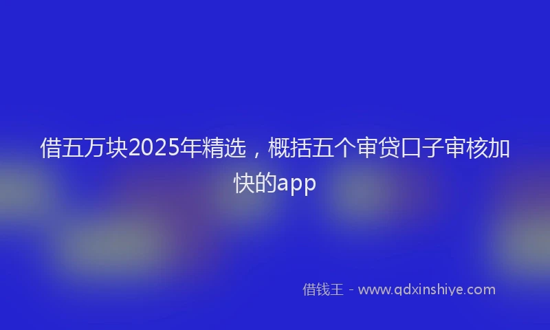 借五万块2025年精选，概括五个审贷口子审核加快的app