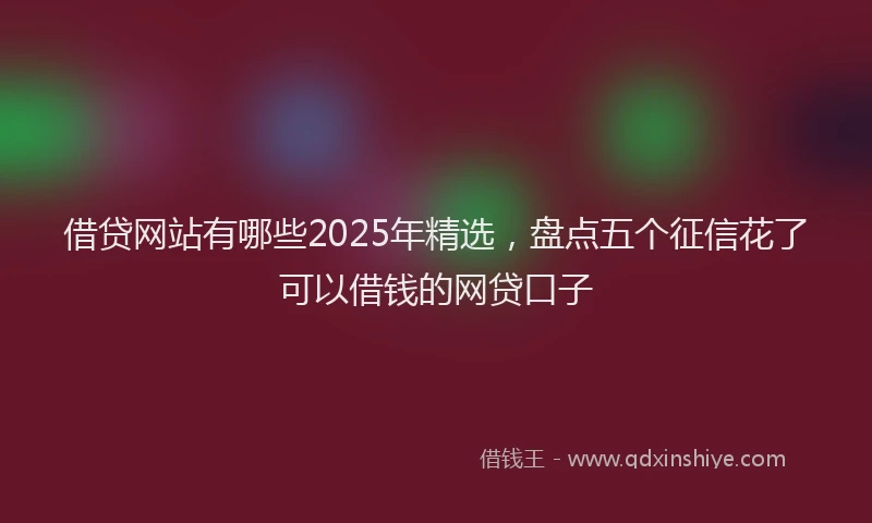 借贷网站有哪些2025年精选，盘点五个征信花了可以借钱的网贷口子