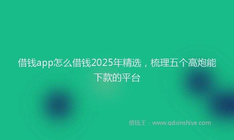 借钱app怎么借钱2025年精选，梳理五个高炮能下款的平台