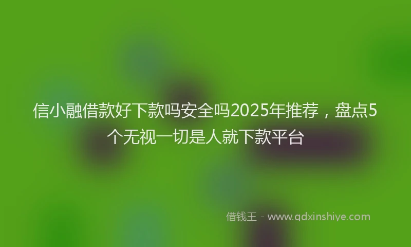 信小融借款好下款吗安全吗2025年推荐，盘点5个无视一切是人就下款平台