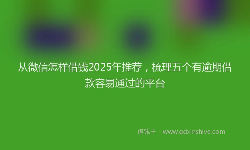 从微信怎样借钱2025年推荐，梳理五个有逾期借款容易通过的平台