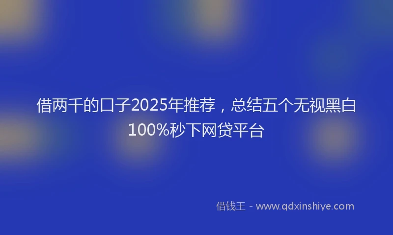 借两千的口子2025年推荐，总结五个无视黑白100%秒下网贷平台