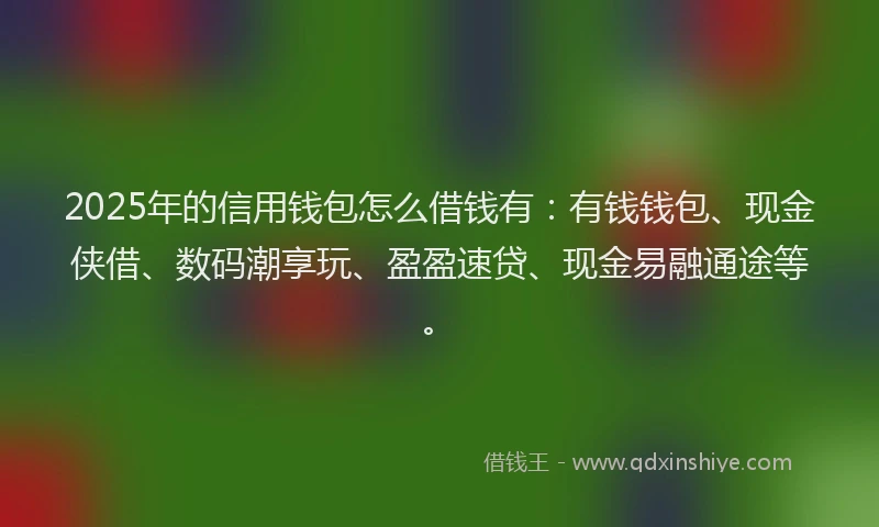 2025年的信用钱包怎么借钱有：有钱钱包、现金侠借、数码潮享玩、盈盈速贷、现金易融通途等。