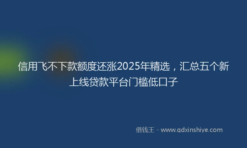 信用飞不下款额度还涨2025年精选，汇总五个新上线贷款平台门槛低口子